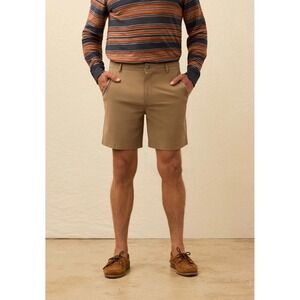 Faherty All Day Shorts Men Brown Hybrid Swim Shorts Size 34 Stretch Resort Beach